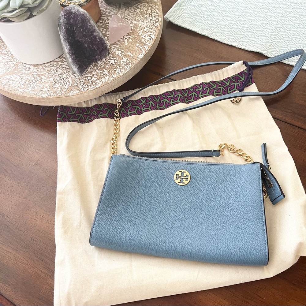 Tory Burch small wallet crossbody blue